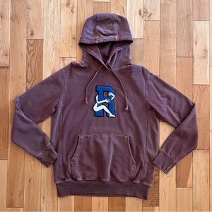 RSVP Gallery Embroidered R Logo Faded Burgundy Pullover Hoodie Mens Size Large